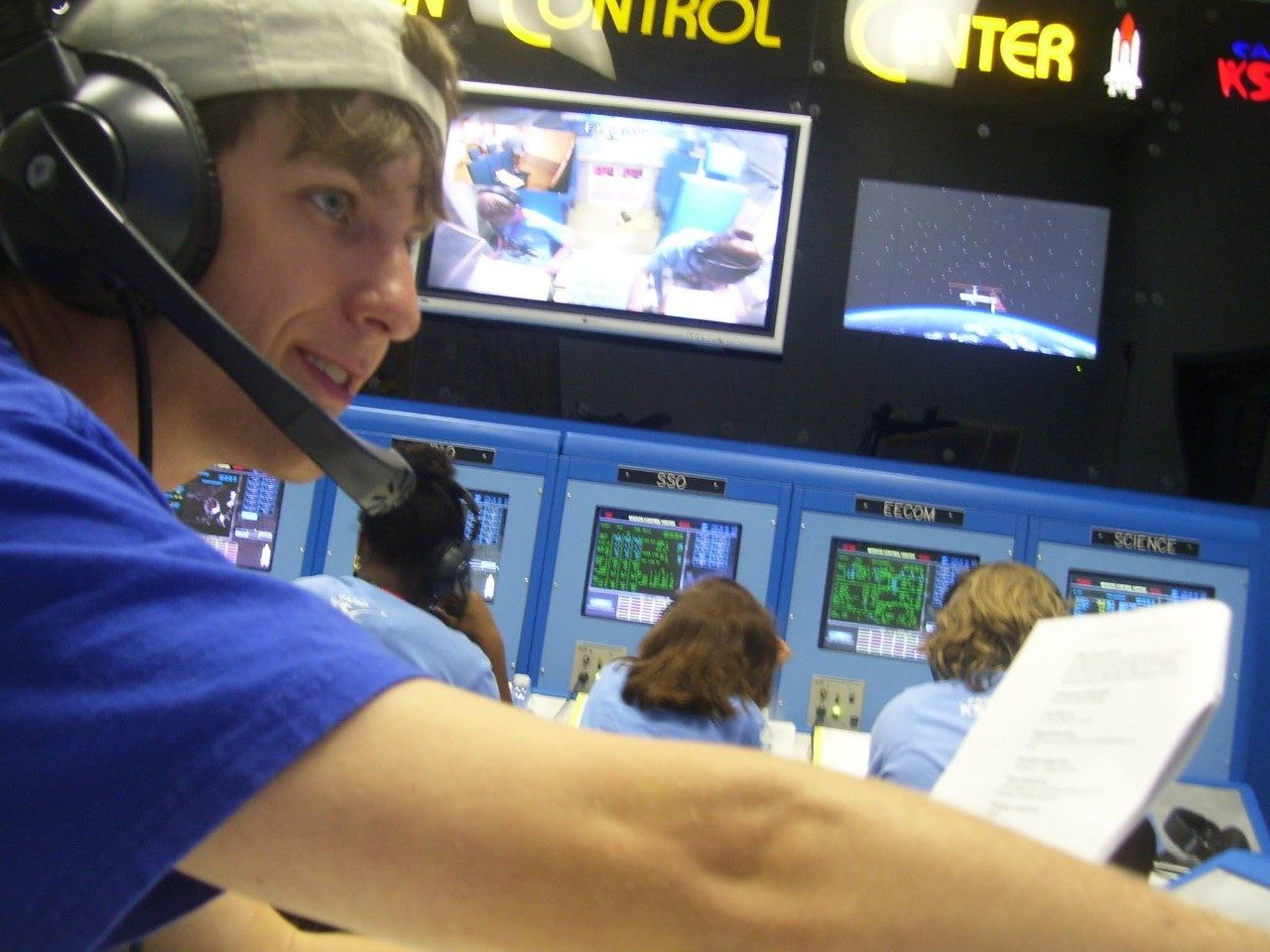Barry running a simulated shuttle mission in 2008, located in what is todays Lockheed Martin STAR Center, where he currently works.